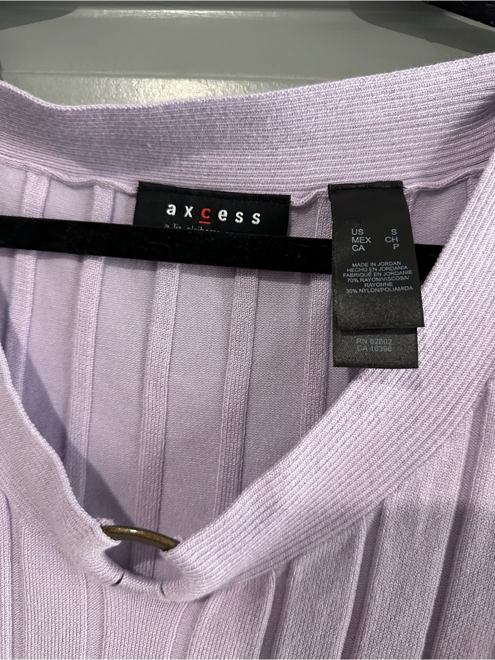 Axcess Lavender Ribbed Tank with Ring Detail - Picture 3 of 4